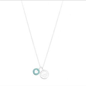 COPY - Tiffany & Co. blue Enamel Double Round Tag Pendant Necklace